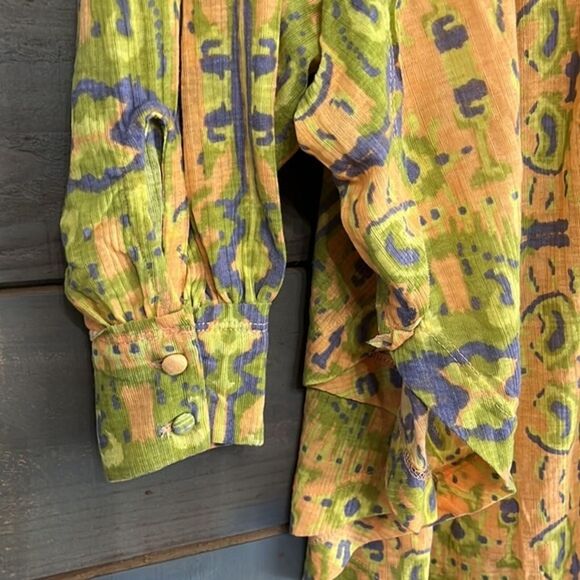 NEW Free People Sz S This Is It Tunic Top Sun Faded Printed Billowy Kimono - Picture 6 of 12